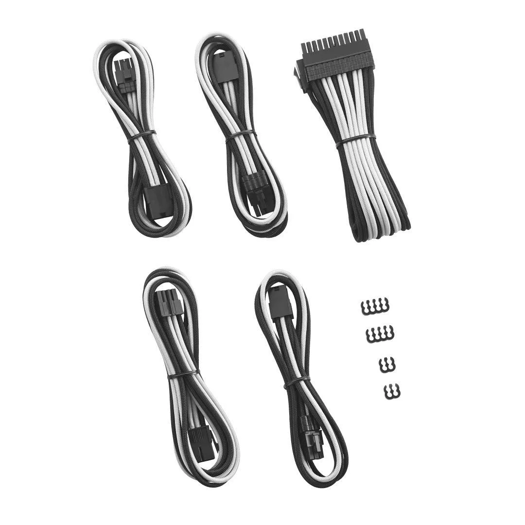 CableMod CableMod Pro ModFlex Sleeved Extension Kit Black White — product photo