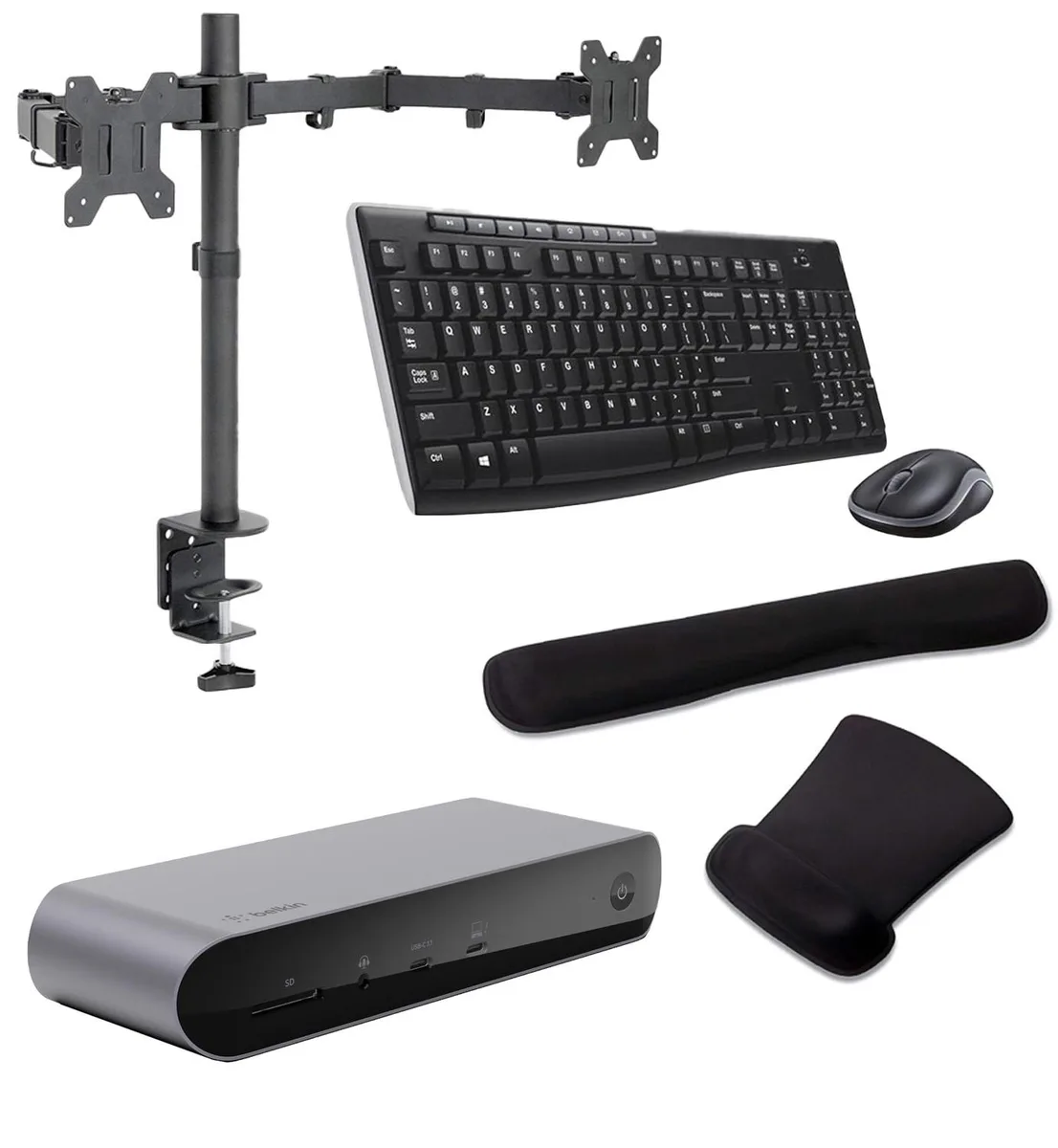 Belkin Belkin Connect Pro Thunderbolt 4 90W Dock Bundle with MK270 Keyboard Mouse Stand — product photo