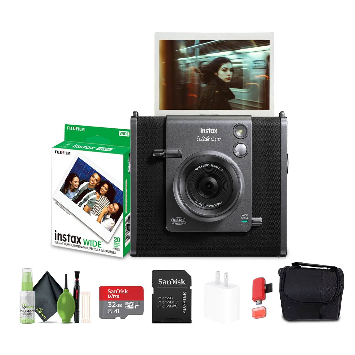 FUJIFILM FUJIFILM Instax Wide Evo Hybrid Instant Film Camera Black — product photo