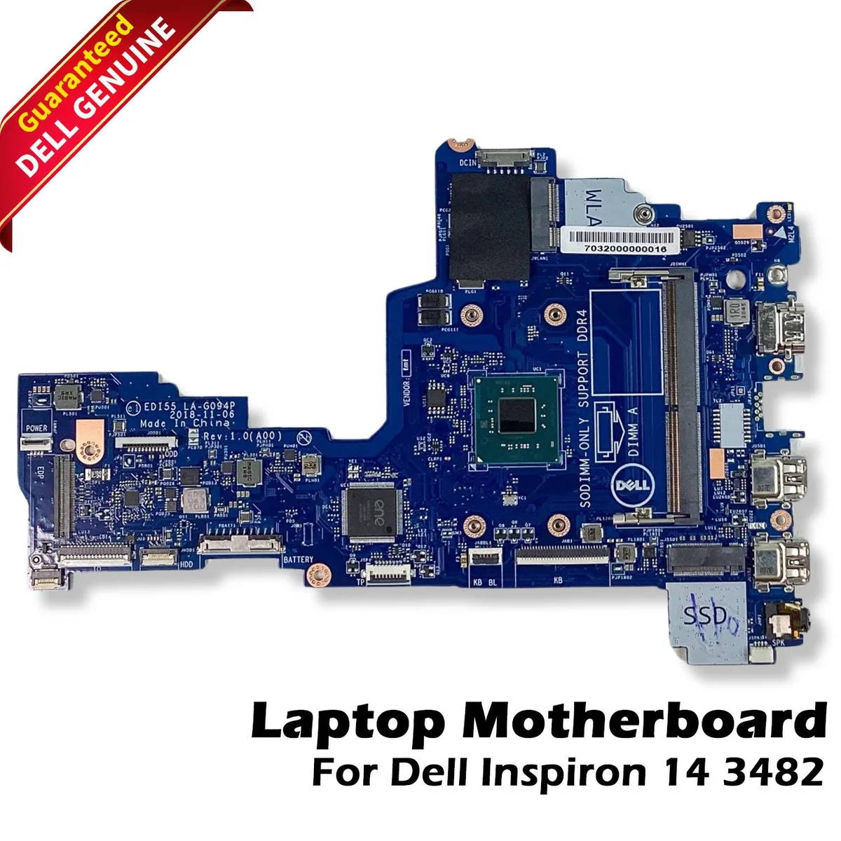 DELL DELL Inspiron 14 3482 Motherboard Celeron N4000 1.1GHz 887W5 — product photo