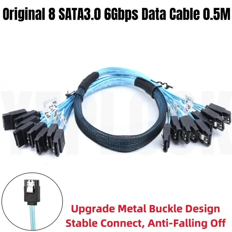 YEPLOOK YEPLOOK 8 SATA 3.0 0.7 m SAS 7-pin 6 Gbps data cable blue — product photo