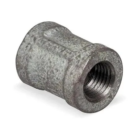 Small galvanised malleable iron pipe coupling with female NPT threads