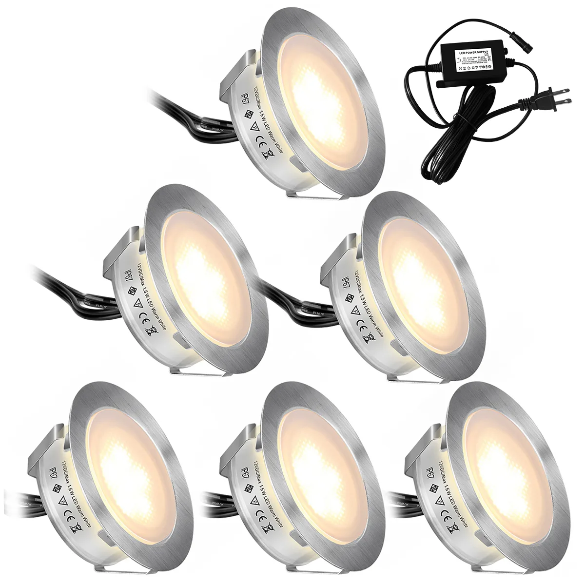 SMY Lighting SMY Lighting Recessed LED Deck Light Kit 6 Pack Upgrade Version Silver — product photo