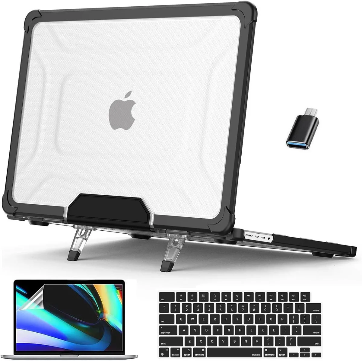 BONAEVER BONAEVER Hard Case for MacBook Pro 16 inch 2021-2023 M1/M2/M3 Black with Kickstand — product photo