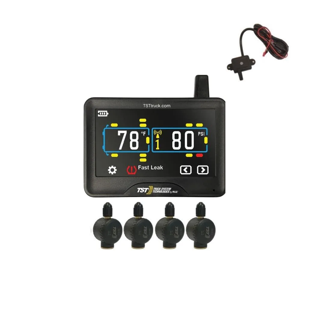 WUQ WUQ 507 Series TPMS RV Tire Pressure Monitoring System with 6 Flow Thru Sensors 3.5 Color Display — product photo