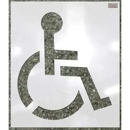 Polyethylene handicap symbol stencil 21 1/2 in character height 24 in overall height