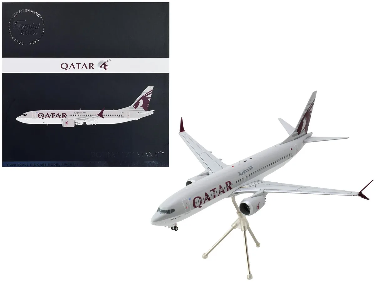 GeminiJets GeminiJets Boeing 737 MAX 8 Qatar Airways 1/200 Diecast Model Airplane — product photo