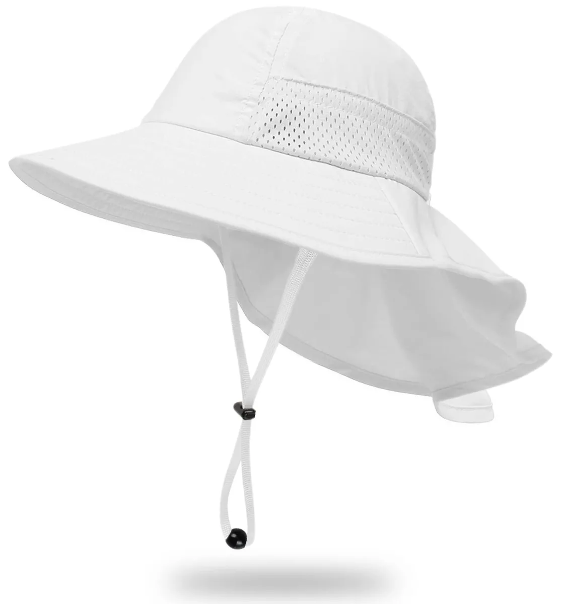  HONGTEYA Kids Sun Hat UPF 50+ Wide Brim White Small — product photo
