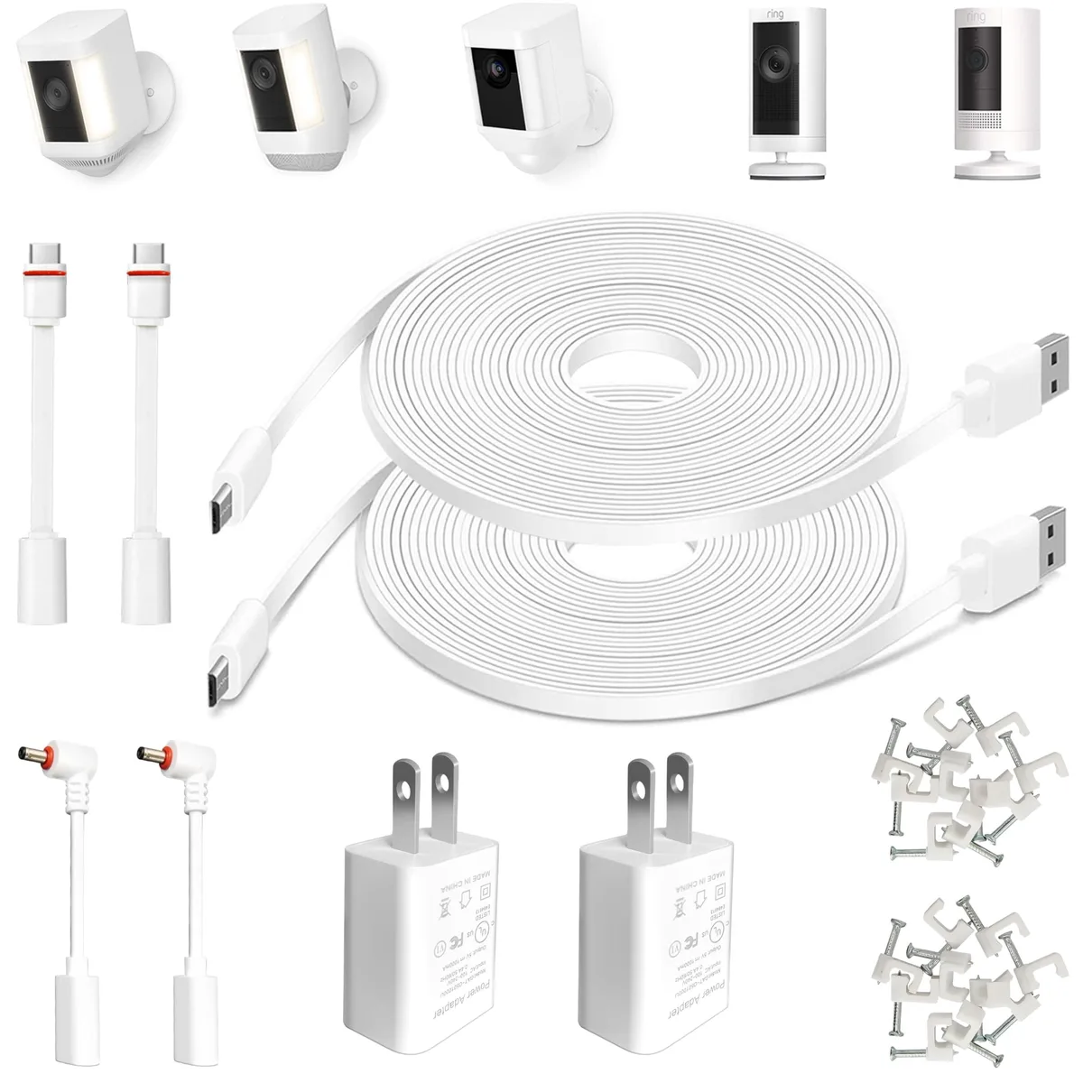  AYIIFEI 26FT Power Extension Cord for Ring &amp; Arlo, 2 Pack — product photo