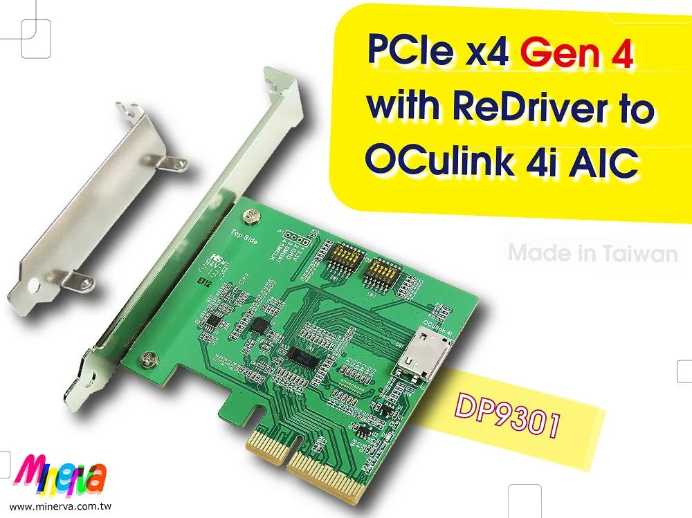 Innocard Innocard PCIe x4 Gen4 with ON SEMI to OCulink 4i gender changer — product photo