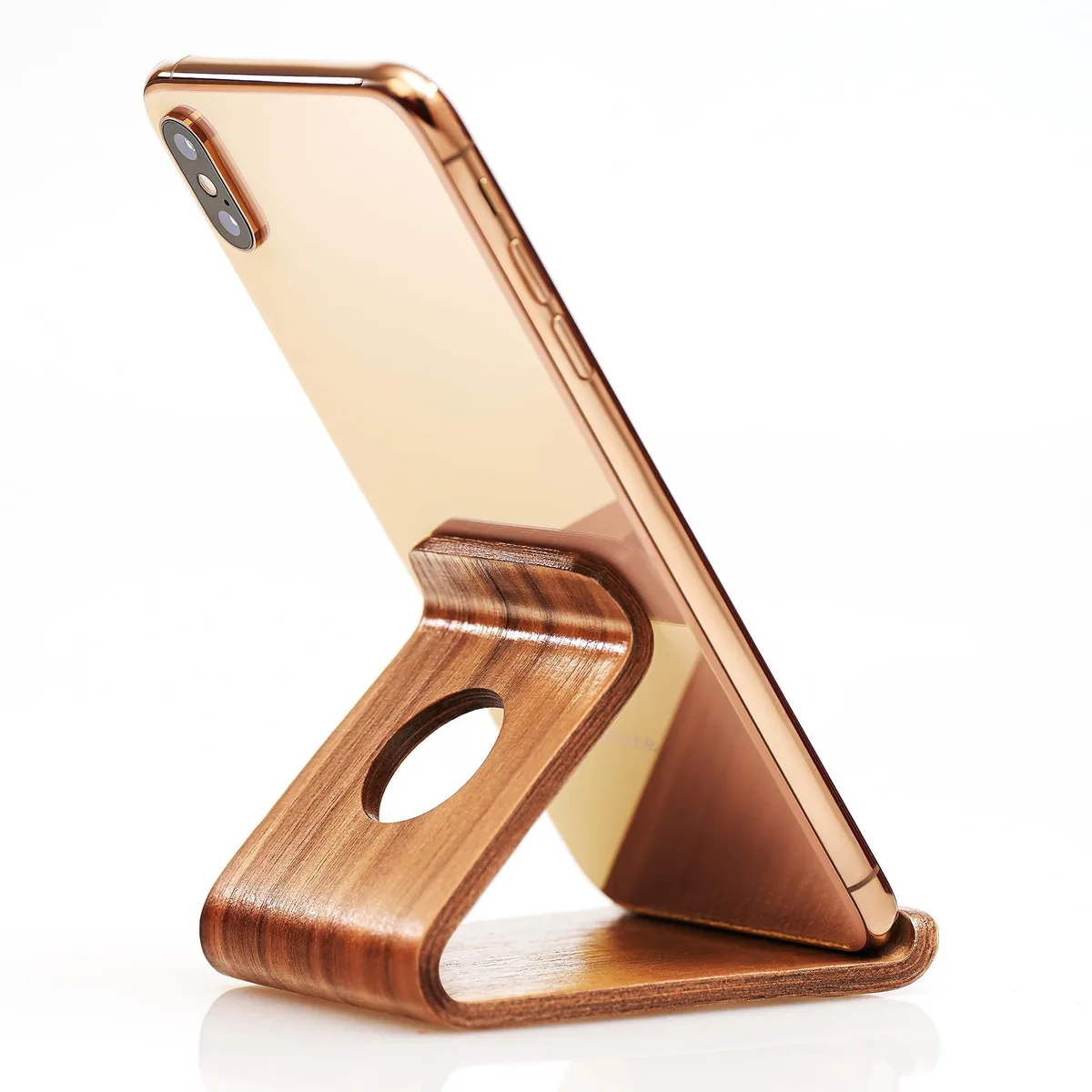 ZJL Wood Phone Stand Walnut 3.35 x 2.95 x 2.56 in — product photo