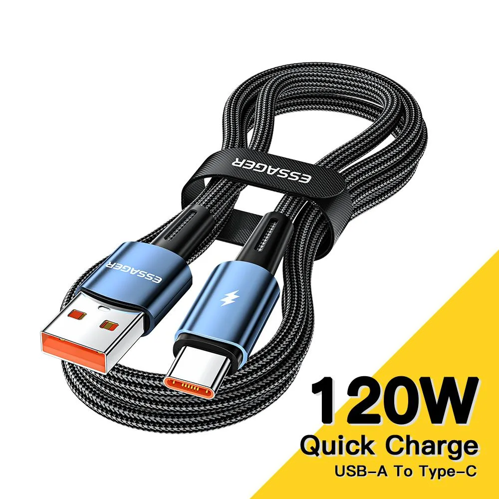 LUOM LUOM Essager CGA120W USB A to USB C cable 120W 6A blue 3.3ft — product photo