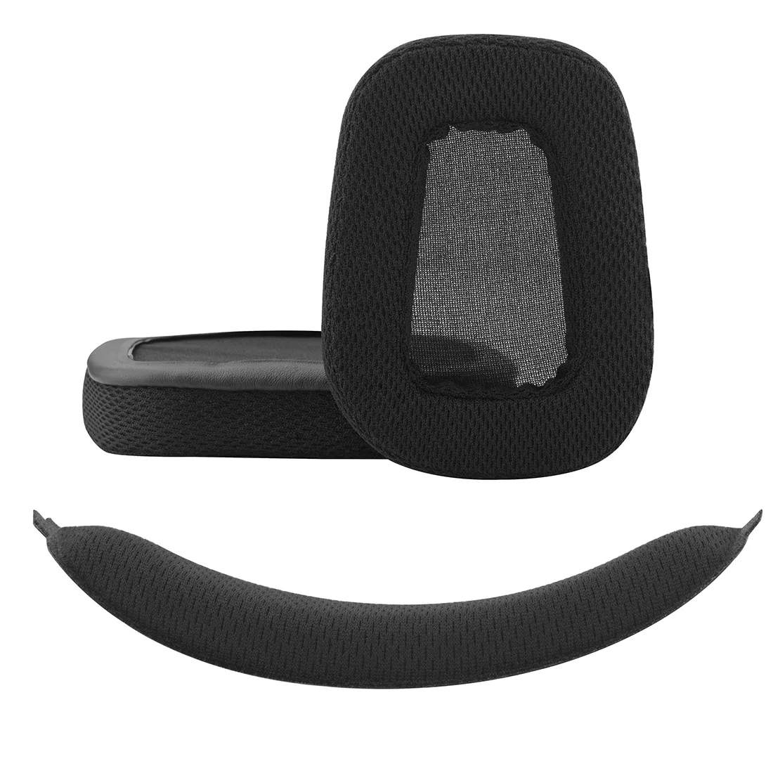 Geekria Geekria Mesh Fabric Ear Pads + Headband for Logitech G633, G635, G933, G935 (Black) — product photo