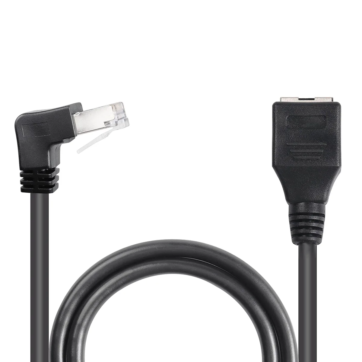 BUCIER BUCIER 90 Degree RJ45 Cat5e Extension Cable Up Angle Black 50CM — product photo