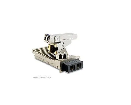 Small rectangular transceiver module with LC port and metallic finish