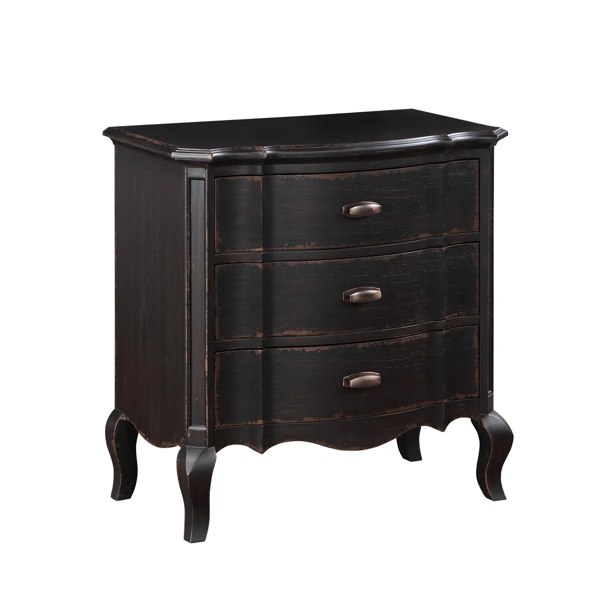 tuphen tuphen Antique Black 3-Drawer Nightstand 30x30x18 — product photo