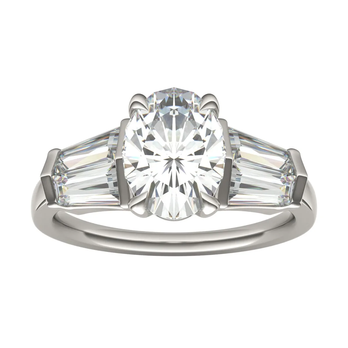 Charles &amp; Colvard Charles &amp; Colvard 9x7mm Oval Moissanite Engagement Ring size 9 3.26cttw DEW — product photo