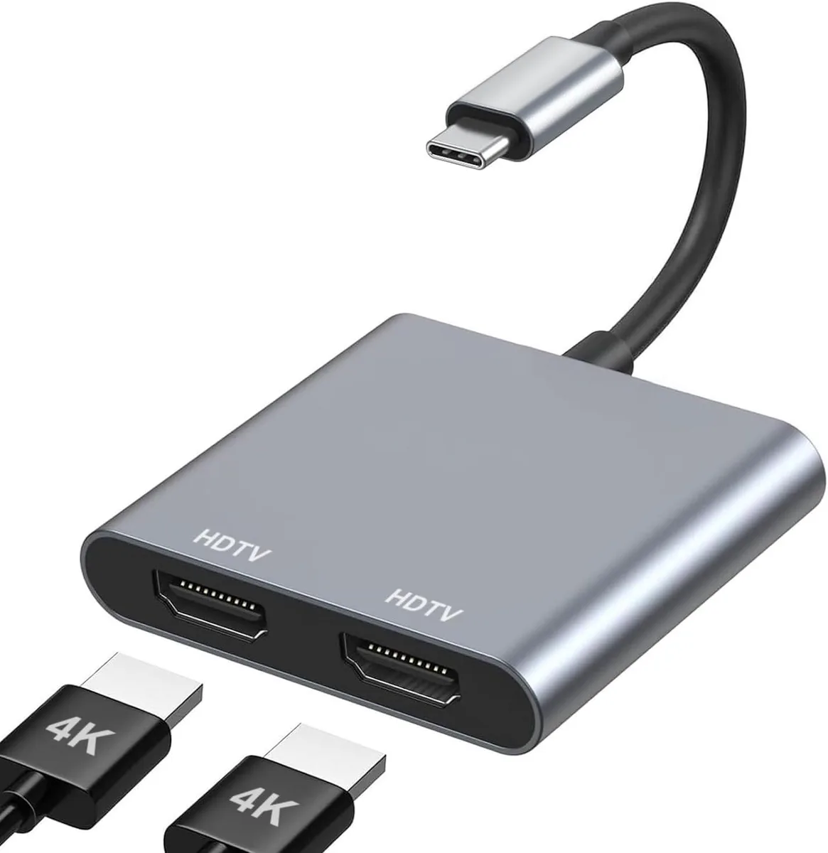 MCHOSE MCHOSE USB C to Dual HDMI Adapter 4K 60Hz Hub MacBook Air Pro XPS HP Surface Chromebook — product photo