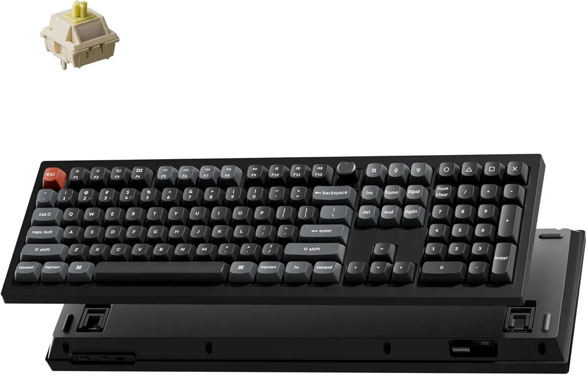 TUKO TUKO Full-Size Gaming Keyboard 8000Hz Hot-Swappable Banana Switches RGB 2.4GHz Bluetooth Wired Black — product photo