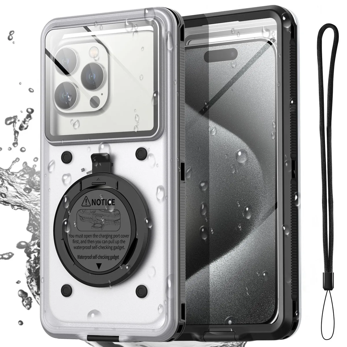 SZYG SZYG Self-Checking Waterproof Phone Case 30m 98ft 6.9in Universal Black — product photo