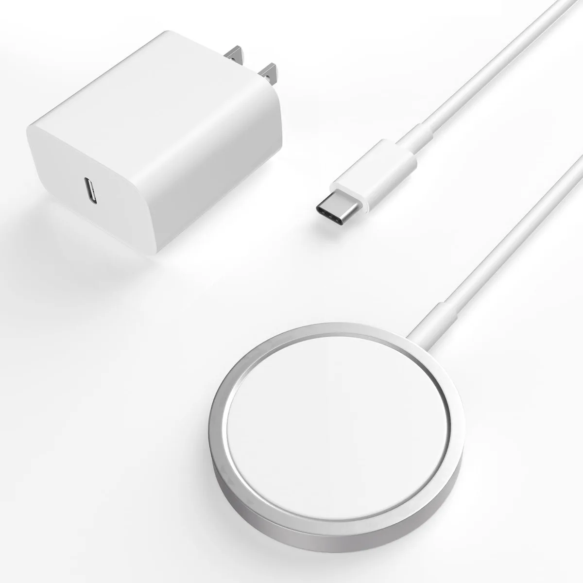  Huazhun IPC-PD20W603 15W magnetic wireless charger with 20W USB-C adapter — product photo