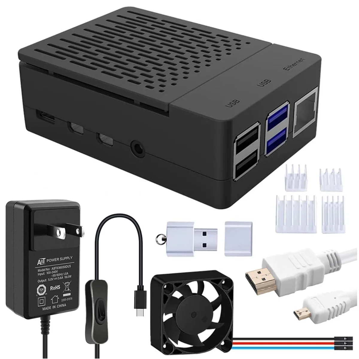 GeeekPi K-0400 Raspberry Pi 4 case fan kit — product photo