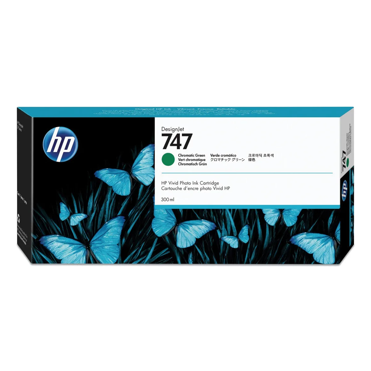 HP HP 747 300-ml Chromatic Green DesignJet Ink Cartridge HEWP2V84A — product photo