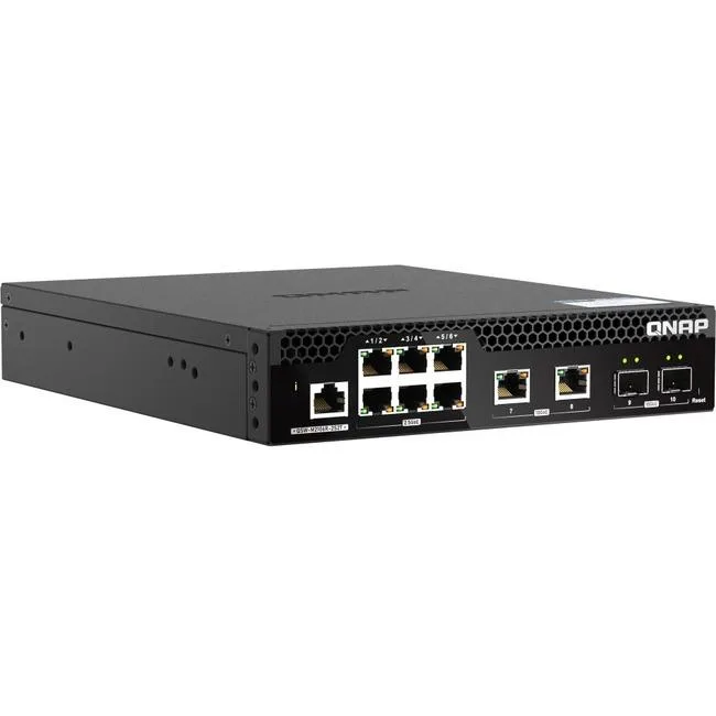 Qnap Qnap QSW-M2106R-2S2T-US network switch 8 ports 2 SFP+ 2 10G RJ45 6 2.5G RJ45 — product photo