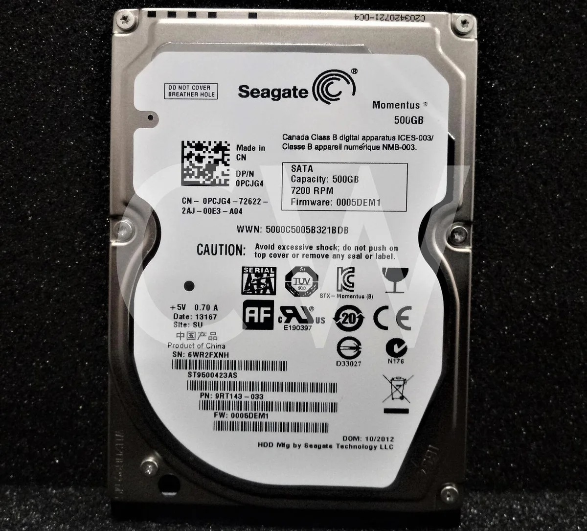 DELL DELL ST9500423AS 500GB 7200RPM 16MB 2.5in SATA internal hard drive — product photo