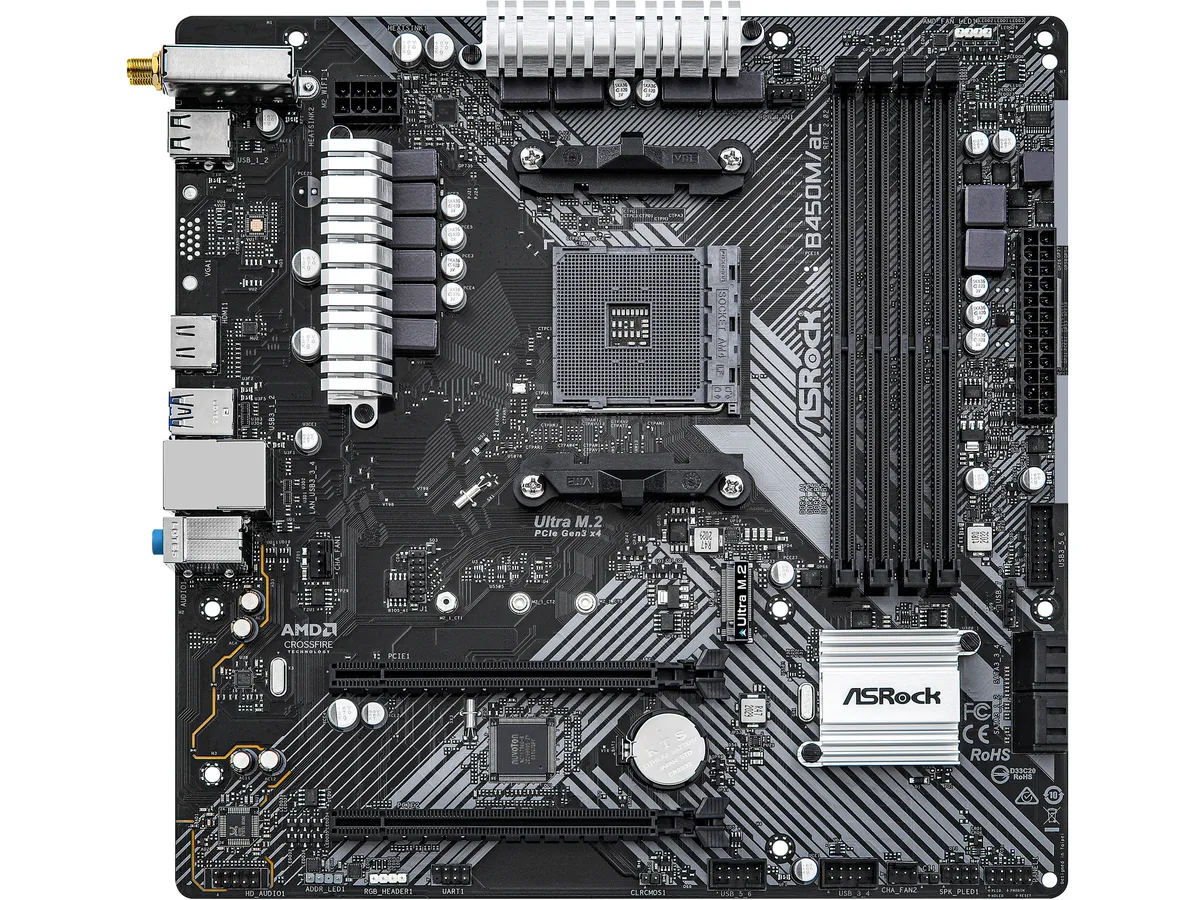 ASRock ASRock B450M/AC R2.0 AMD motherboard — product photo