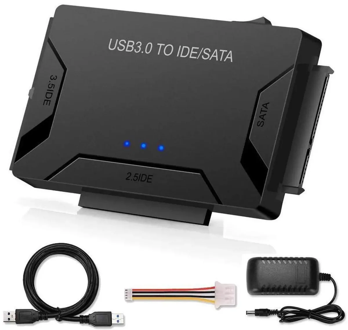SMUGDESK SMUGDESK USB 3.0 to SATA IDE Hard Drive Adapter with 12V 2A Power Supply — product photo