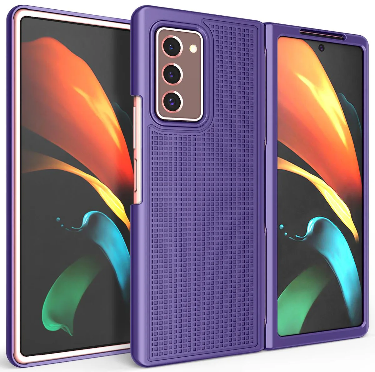 Nakedcellphone Nakedcellphone Grid Case Slim Purple for Samsung Galaxy Z Fold 2 5G SM-F916 — product photo