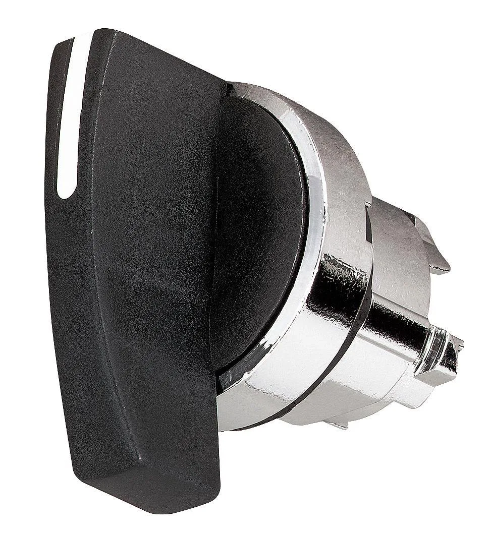 Schneider Electric 22mm 3-position selector switch black extended lever chrome bezel