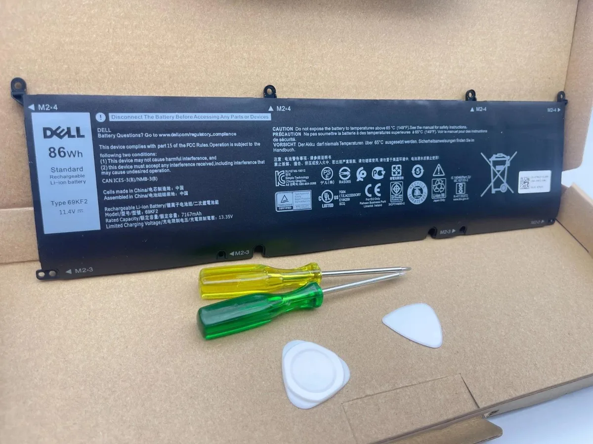 69KF2 86Wh laptop battery for Dell G15 XPS 15 Precision Alienware Inspiron — product photo