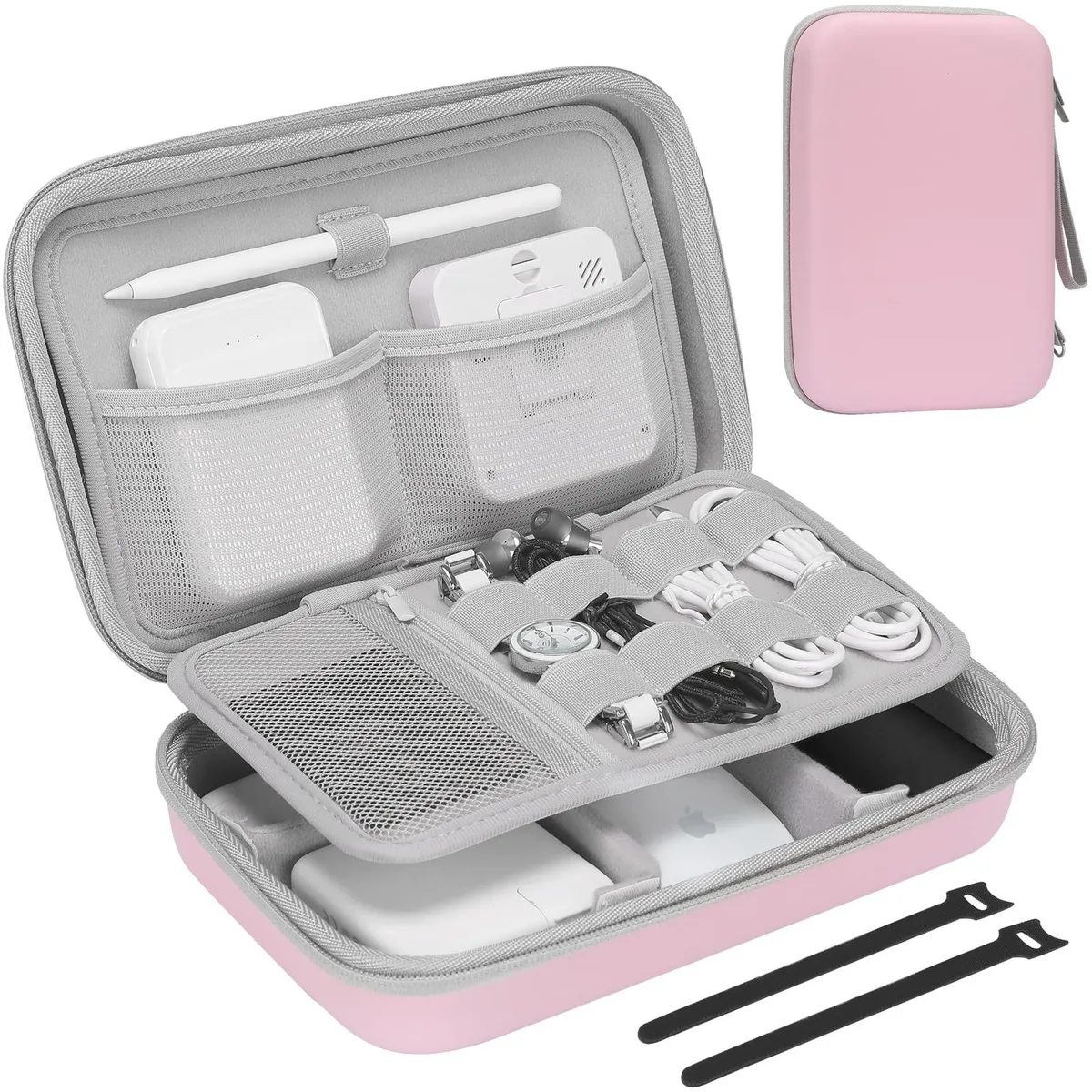 ProCase ProCase Hard Travel Electronic Organizer Case 2 in 1 Accessories Rosegold L — product photo