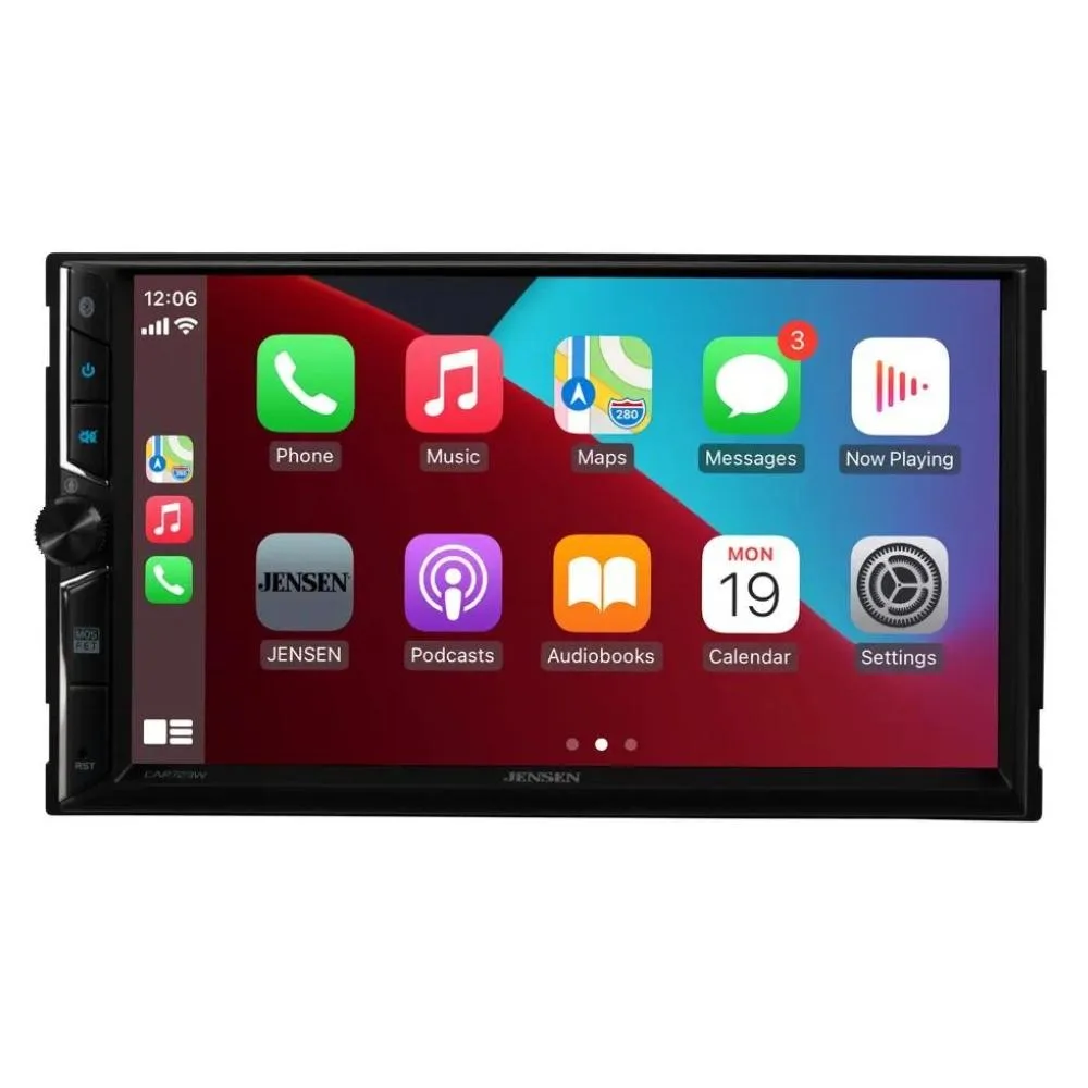 JENSEN Jensen CAR723W 7" Double-DIN Receiver Wireless CarPlay Android Auto — product photo