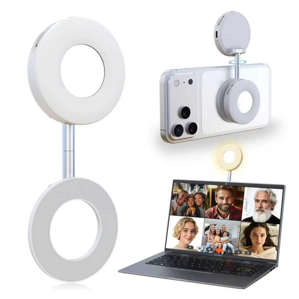  Kopatesun K3 Magnetic Selfie Light White 60mm 66g 400mAh 45min CRI97 360° — product photo