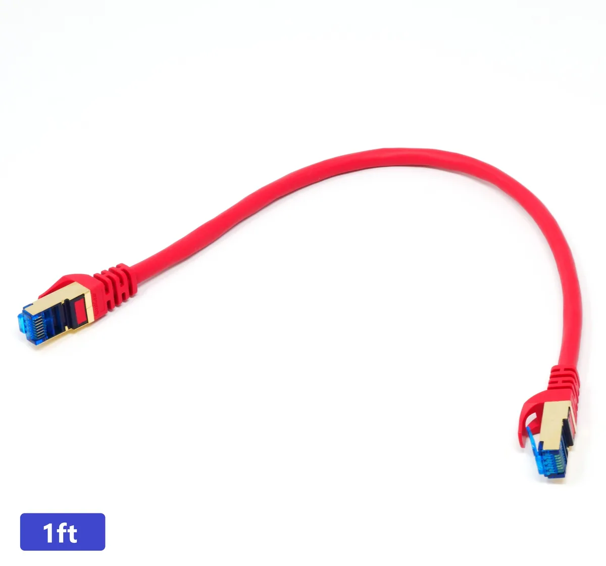 QualGear QualGear QG-CAT7R-1FT-BLK Cat 7 Network Ethernet Cable 1 ft Red — product photo