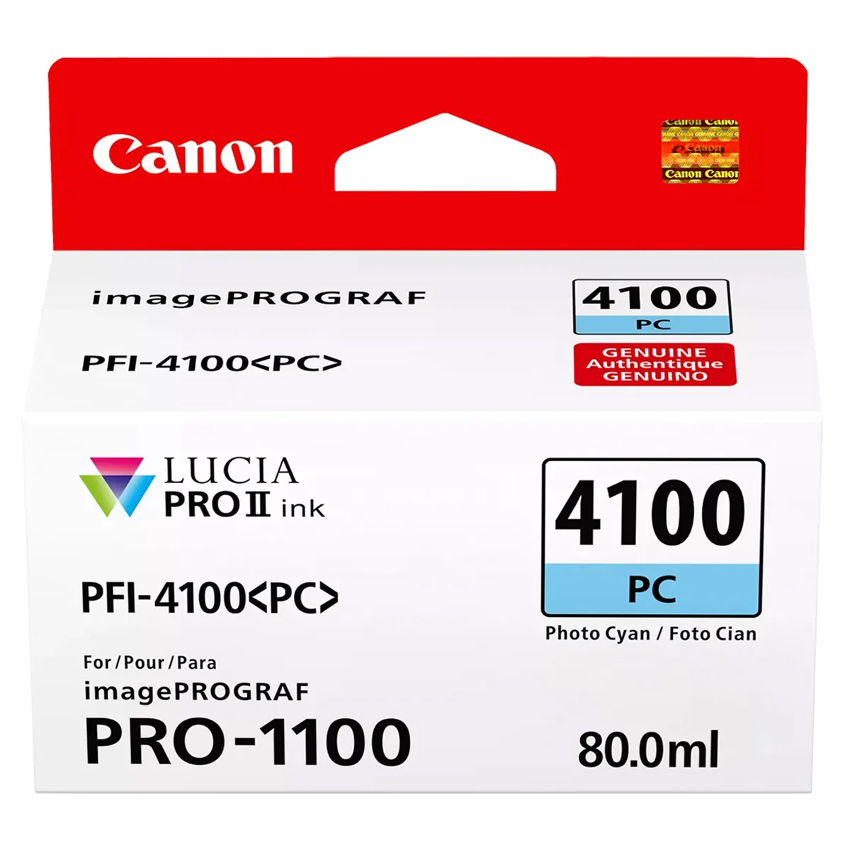 Canon Canon 6781C002 PFI-4100 80 ml Photo Cyan ink cartridge — product photo