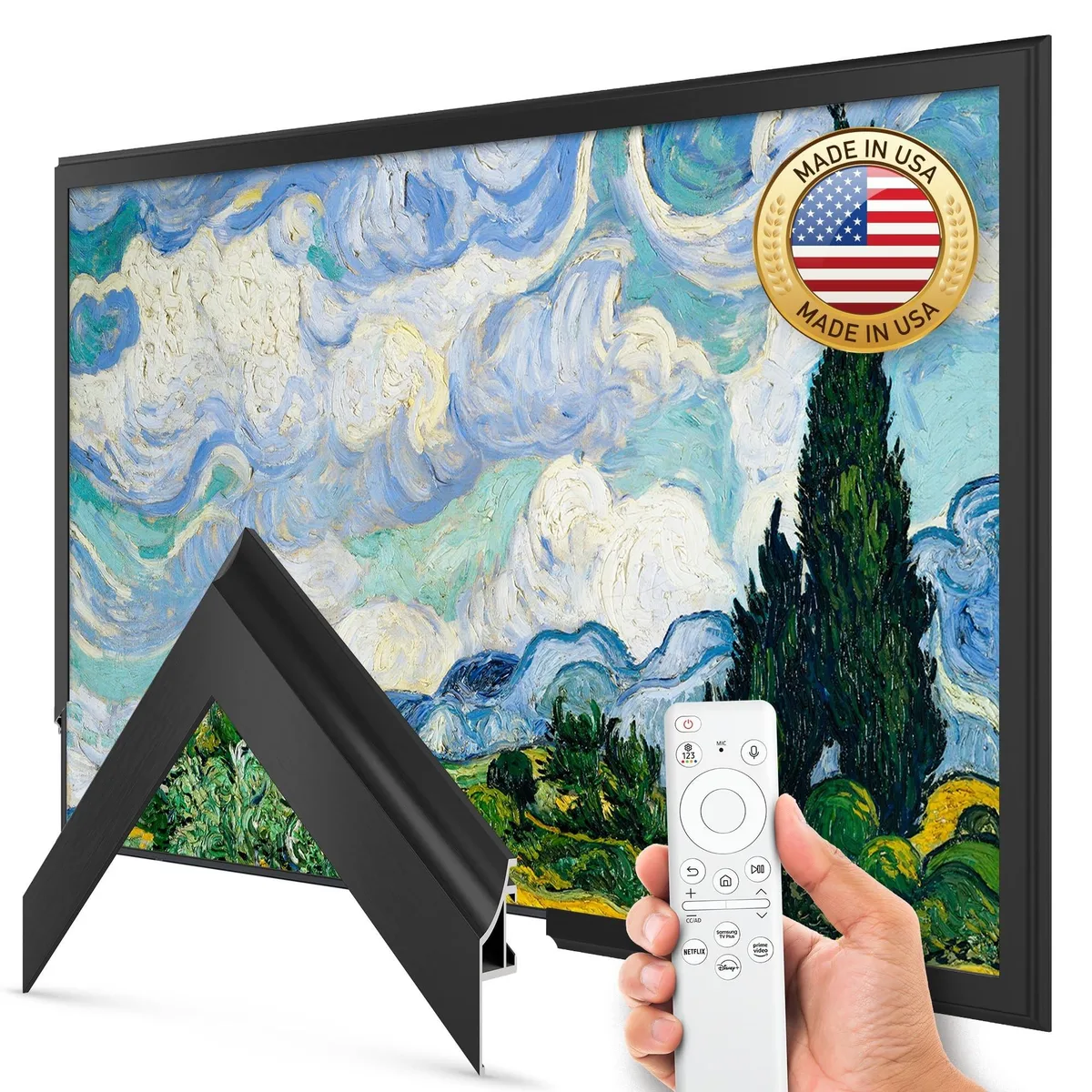 Frame My TV Frame My TV Anodized Black Scoop 50" Alloy Deco TV Frame 2 in 1 accessory — product photo