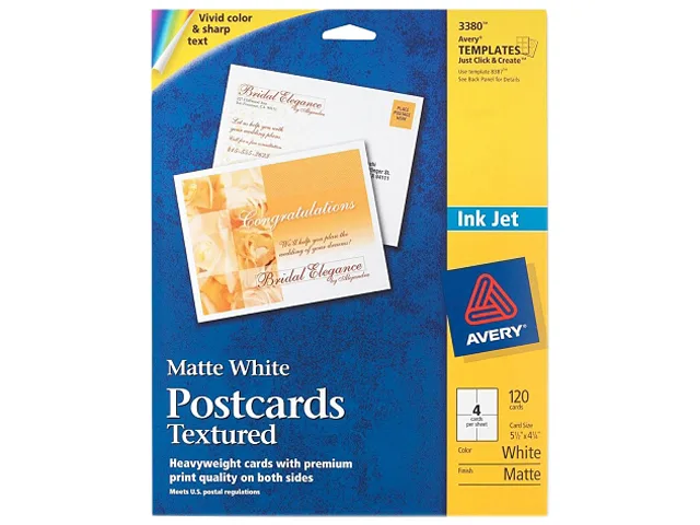 Avery Avery 03380 labelmaker post cards textured matte 120 box — product photo