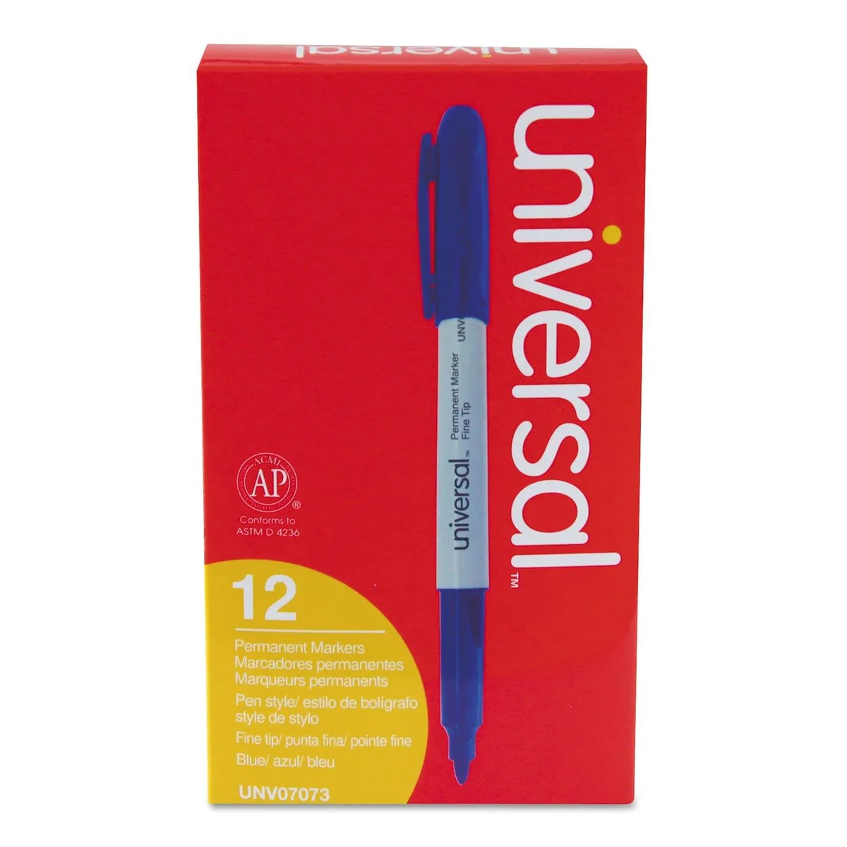 Innovera Innovera UNV07073 Pen-Style Permanent Marker Bullet Fine Blue Dozen — product photo