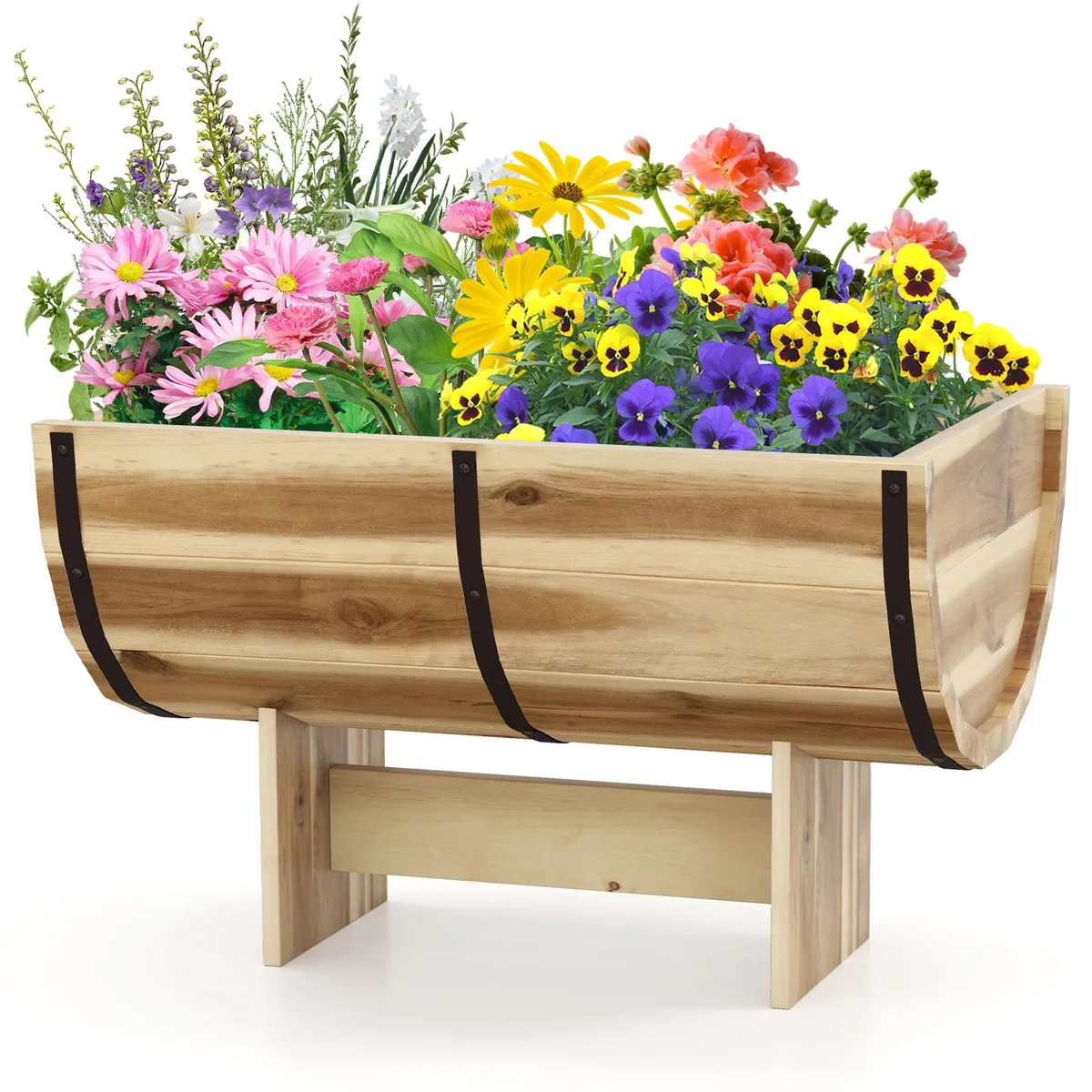 SlickBlue SlickBlue Acacia Wood Planter 18 x 12 x 11.5 Natural — product photo