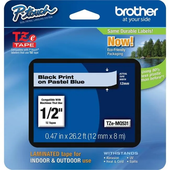 Brother Brother P-Touch TZe Laminated Tape 12 mm Pastel Blue Clear — product photo