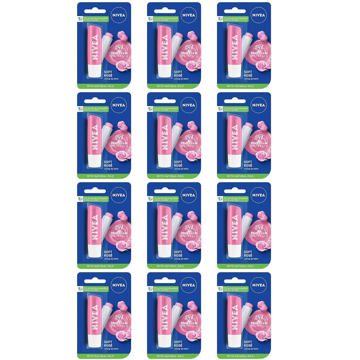 Nivea Nivea SP-52132697669950 Soft Rose Lip Balm 5 ml 12-Pack skin care — product photo