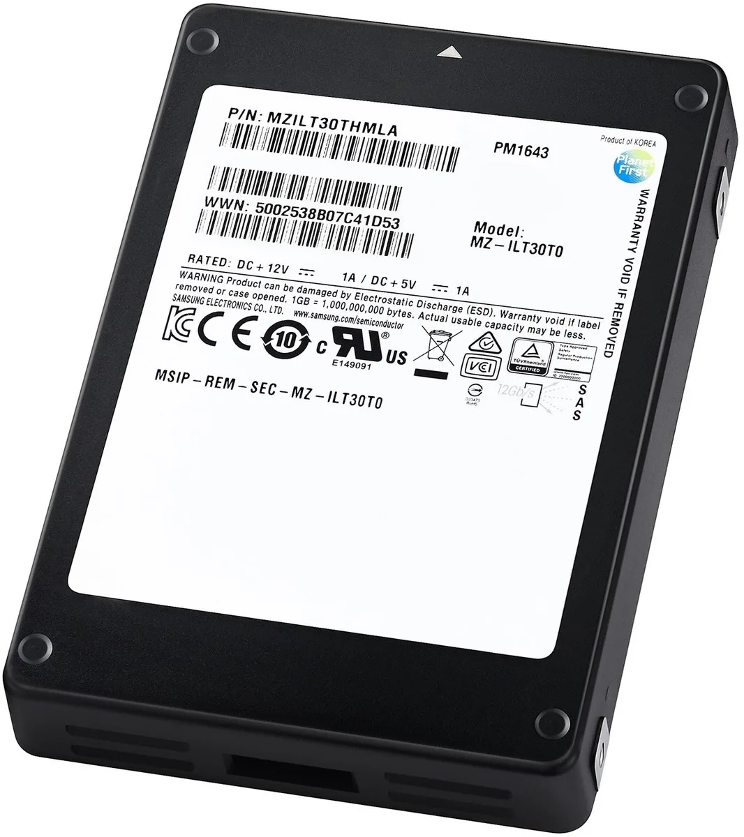 SAMSUNG SAMSUNG PM1643 30.72TB SAS 12Gb/s 2.5" enterprise SSD — product photo