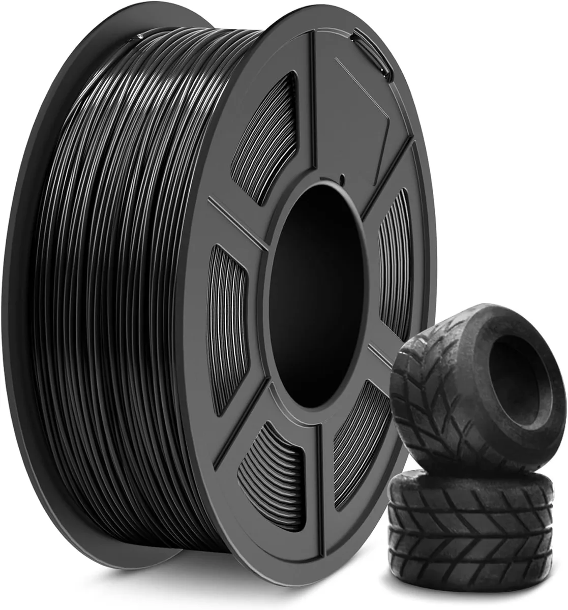 Black TPU filament spool 1.75mm 1kg matte finish