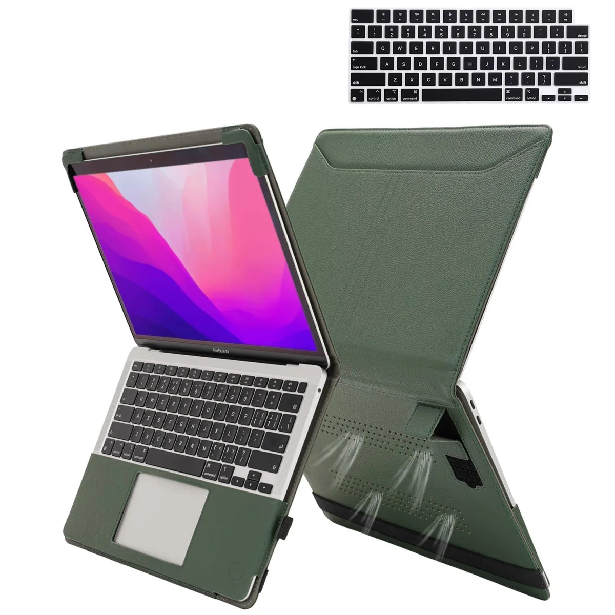 TT TYTX TT TYTX 14 inch MacBook Pro Case Green 2021-2025 2 in 1 accessory — product photo