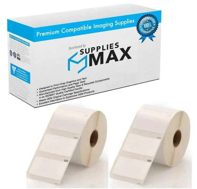 SuppliesMax SuppliesMax 30334_2PK White Labels 2.25in x 1.25in 2 Pack 1000 Pages — product photo