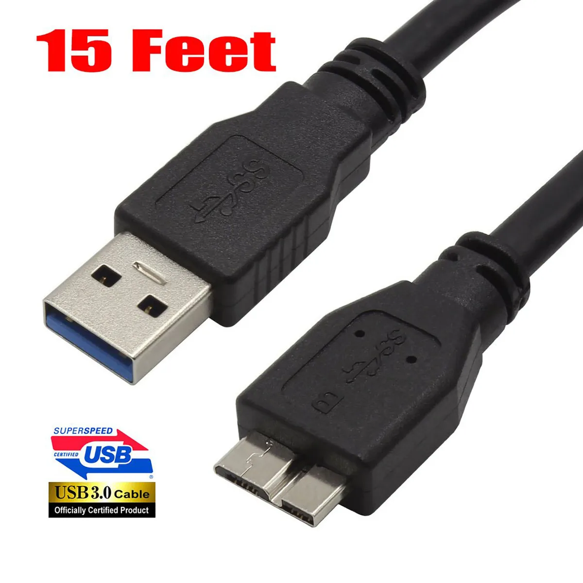 iMBAPrice iMBAPrice USB 3.0 A to Micro B Cable 15 ft Black — product photo